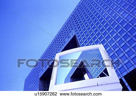 Stock Image - Computer underneath a building. Fotosearch