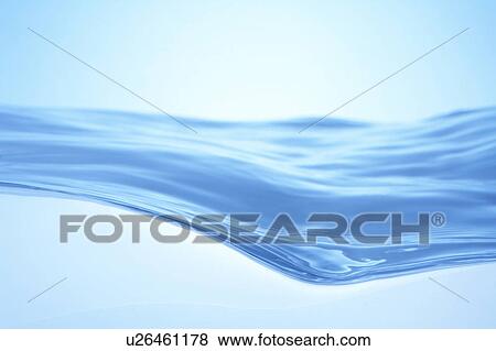Stock Photo - Cross section of water, close up, blue background. Fotosearch