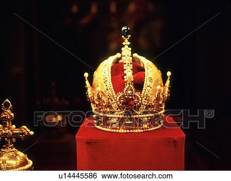 Stock Photograph - Crown of Rudolf II, Treasury House of the Royal Palace, Vienna, Austria. Fotosearch