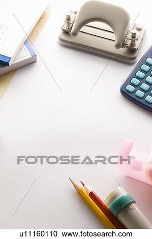 Desk stationery View Large Photo Image Stock Image - Desk stationery. Fotosearch