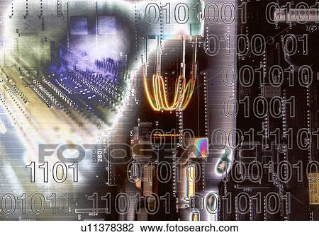 Digital composite of binary code and a circuit board View Large Photo Image Stock Image - Digital composite of binary code and a circuit board. Fotosearch