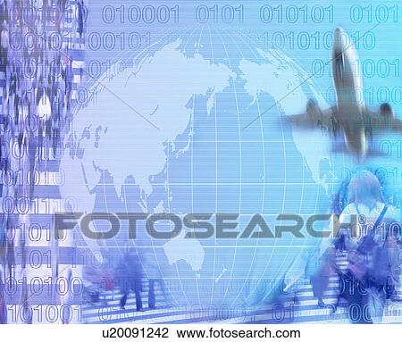 Stock Image - Digital composite of global business. Fotosearch