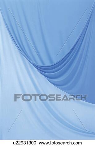 Stock Image - Draped blue cloth. Fotosearch