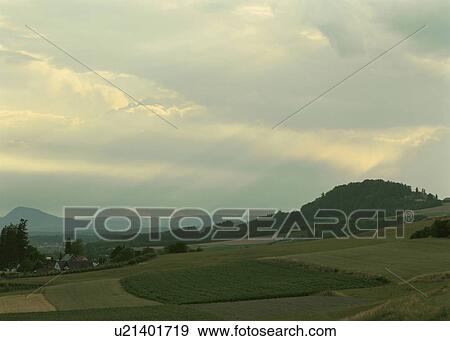 Stock Photo - Dusk at rural scene, Germany. Fotosearch