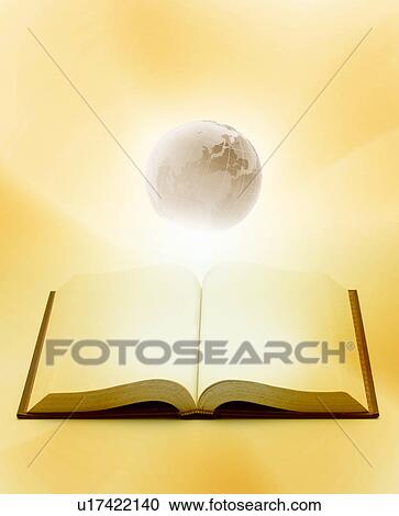 Earth floating above an open book View Large Photo Image Stock Image - Earth floating above an open book. Fotosearch