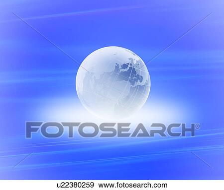 Stock Photo - Earth on a blue background. Fotosearch