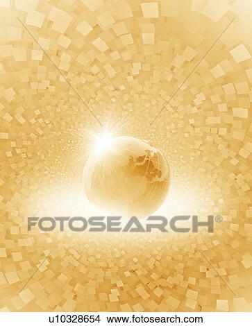 Earth surrounded by a pattern of squares View Large Photo Image Picture - Earth surrounded by a pattern of squares. Fotosearch