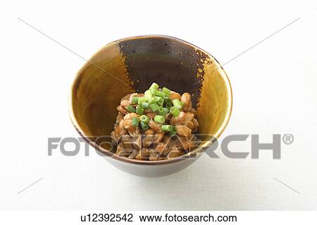 Stock Image - Fermented soybeans in a bowl. Fotosearch