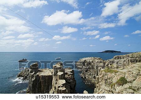 Ferry by coast, Tojinbo, Sakai, Fukui Prefecture, Japan View Large Photo Image Stock Image - Ferry by coast, Tojinbo, Sakai, Fukui Prefecture, Japan. Fotosearch