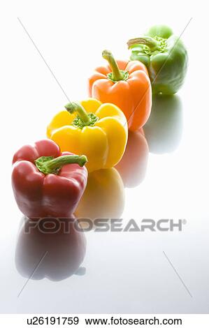 Stock Photo - Four bell peppers. Fotosearch