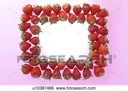 Frame formed with strawberries View Large Photo Image Stock Photograph - Frame formed with strawberries. Fotosearch