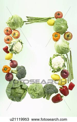 Stock Image - Frame formed with vegetables. Fotosearch