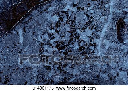 Stock Photography - Frost on ground with natural pattern. Fotosearch