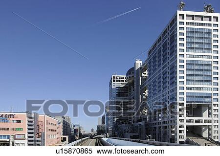 Stock Photography - Fuji Television building, Minato-ku, Tokyo, Japan. Fotosearch