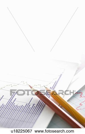 Stock Photo - Graph and pencils. Fotosearch