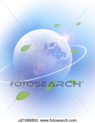 Stock Photography - Green leaves circling Earth. Fotosearch