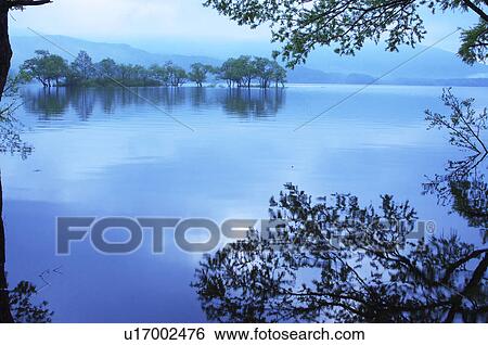 Stock Photograph - Hinohara lake, Kitashiobara-son, Fukushima Prefecture, Japan. Fotosearch