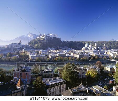 Hohensalzburg Castle and the town of Salzburg, Austria View Large Photo Image Stock Image - Hohensalzburg Castle and the town of Salzburg, Austria. Fotosearch