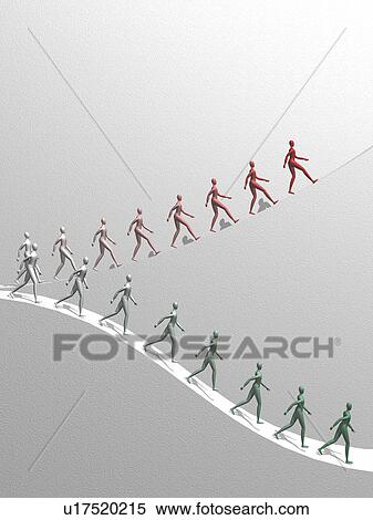Stock Photography - Human figures walking up and down hills. Fotosearch