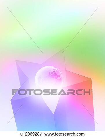 Stock Photo - Illuminated planet earth on star. Fotosearch