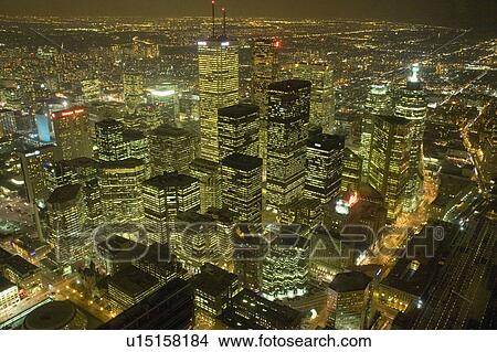 Illuminated skyscrapers at night, Toronto, Ontario, Canada View Large Photo Image Picture - Illuminated skyscrapers at night, Toronto, Ontario, Canada. Fotosearch