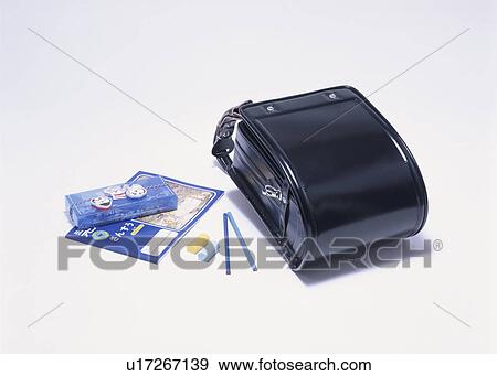 Japanese backpack and stationery View Large Photo Image Stock Photo - Japanese backpack and stationery. Fotosearch