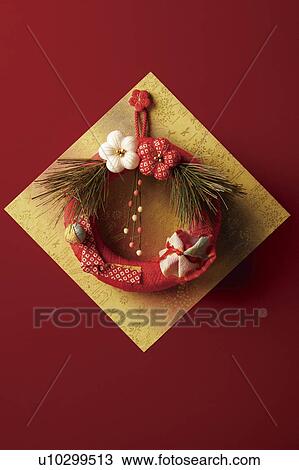 Stock Image - Japanese New Years wreath decoration. Fotosearch