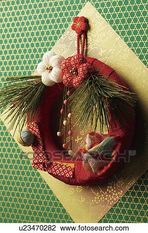 Japanese New Years wreath decoration View Large Photo Image Stock Image - Japanese New Years wreath decoration. Fotosearch
