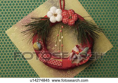 Japanese New Years wreath decoration View Large Photo Image Stock Photography - Japanese New Years wreath decoration. Fotosearch