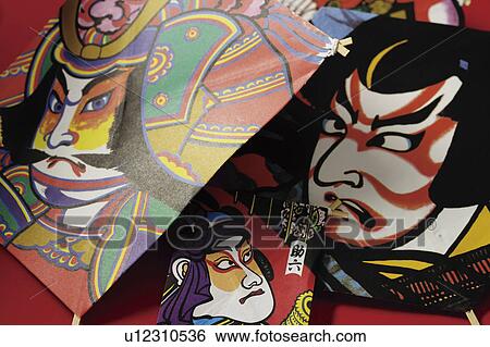 Japanese samurai kites View Large Photo Image Stock Photograph - Japanese samurai kites. Fotosearch