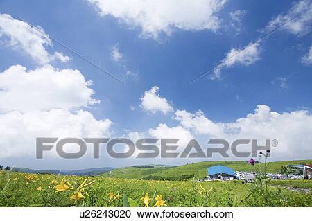Stock Image - Kirigamine plateau, Suwa, Nagano Prefecture, Japan. Fotosearch