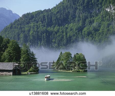 Stock Photo - Lake in the Alps. Bavaria, Germany. Fotosearch