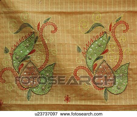 Stock Photo - Leaf patterned cloth. Fotosearch