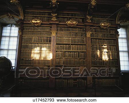 Stock Image - Library of the Merck Abbey, Merck, Austria. Fotosearch