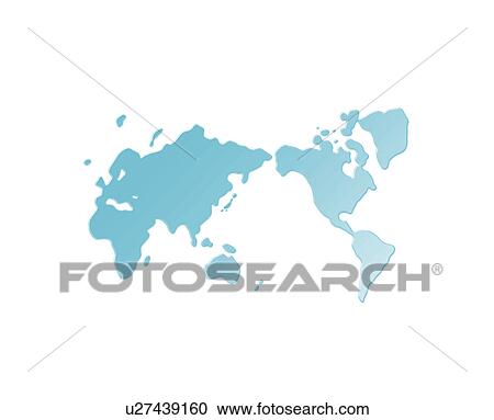 Stock Image - Map of Earth comprised of water. Fotosearch