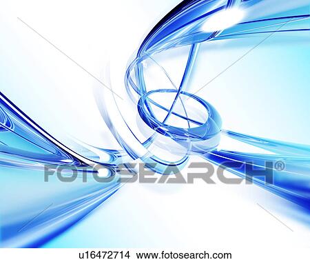 Picture - Metallic lines and curves. Fotosearch
