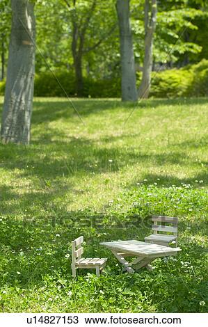 Miniature wooden chairs and table in a forest clearing View Large Photo Image Stock Image - Miniature wooden chairs and table in a forest clearing. Fotosearch