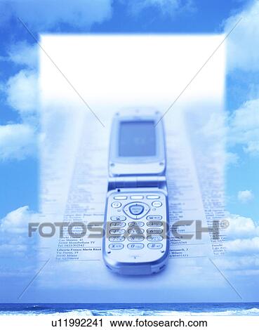 Mobile phone on telephone directory over the ocean and blue sky View Large Photo Image Stock Image - Mobile phone on telephone directory over the ocean and blue sky. Fotosearch