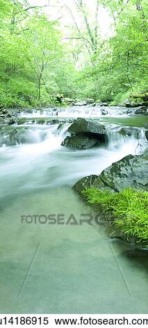 Stock Photography - Mountain stream, Karuizawa, Nagano Prefecture, Japan. Fotosearch
