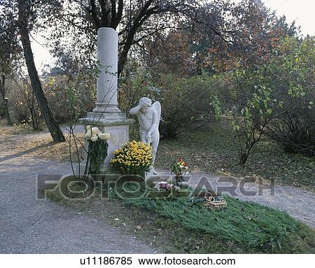 Stock Photography - Mozart's Grave, St. Marx cemetery, Vienna, Austria. Fotosearch
