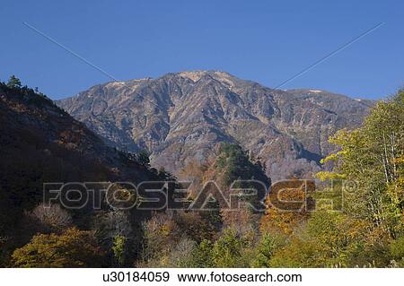 Stock Photo - Mt. Asakusa in autumn. Fukushima Prefecture, Japan. Fotosearch