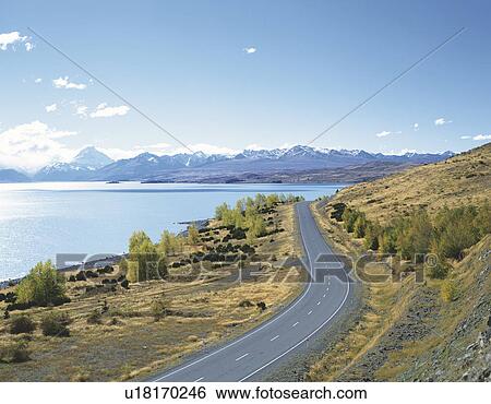 Mt Cook and Lake Pukaki, South Island, New Zealand View Large Photo Image Stock Photograph - Mt Cook and Lake Pukaki, South Island, New Zealand. Fotosearch
