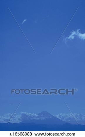 Stock Photo - Mt. Fuji against blue sky. Mt Yatsugatake, Yamanashi Prefecture, Japan. Fotosearch