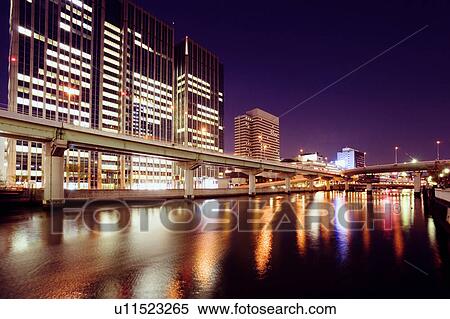Nakanoshima at night, Kita Ward, Osaka, Japan View Large Photo Image Stock Photography - Nakanoshima at night, Kita Ward, Osaka, Japan. Fotosearch