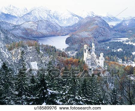 Neuschwanstein Castle in Winter View Large Photo Image Stock Photograph - Neuschwanstein Castle in Winter. Fotosearch