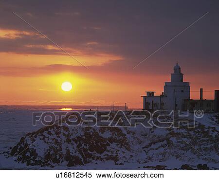 Nosappu cape lighthouse at dawn, Hokkaido, Japan View Large Photo Image Stock Photography - Nosappu cape lighthouse at dawn, Hokkaido, Japan. Fotosearch