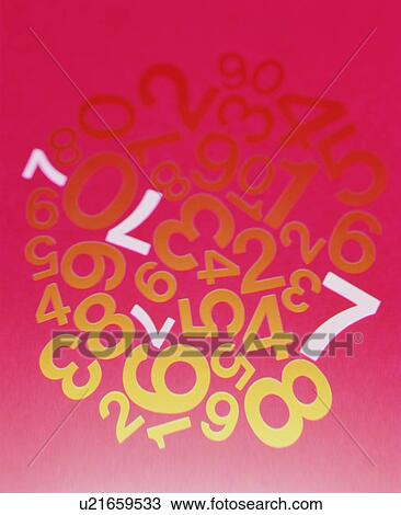 Stock Image - Numbers with 7 highlighted. Fotosearch