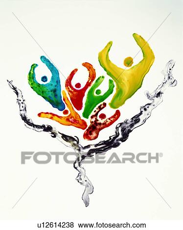 Painting of people depicting diversity View Large Photo Image Stock Photo - Painting of people depicting diversity. Fotosearch