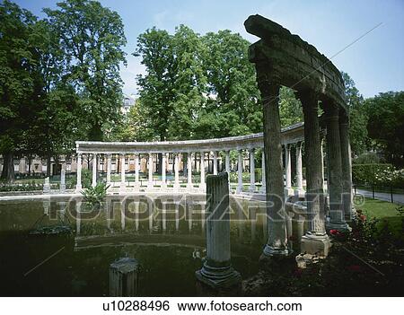 Parc de Monceau Corinthian style colonnade, Paris, France View Large Photo Image Stock Photograph - Parc de Monceau Corinthian style colonnade, Paris, France. Fotosearch
