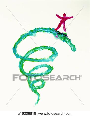 Stock Photo - Person standing at the top of a spiral. Fotosearch